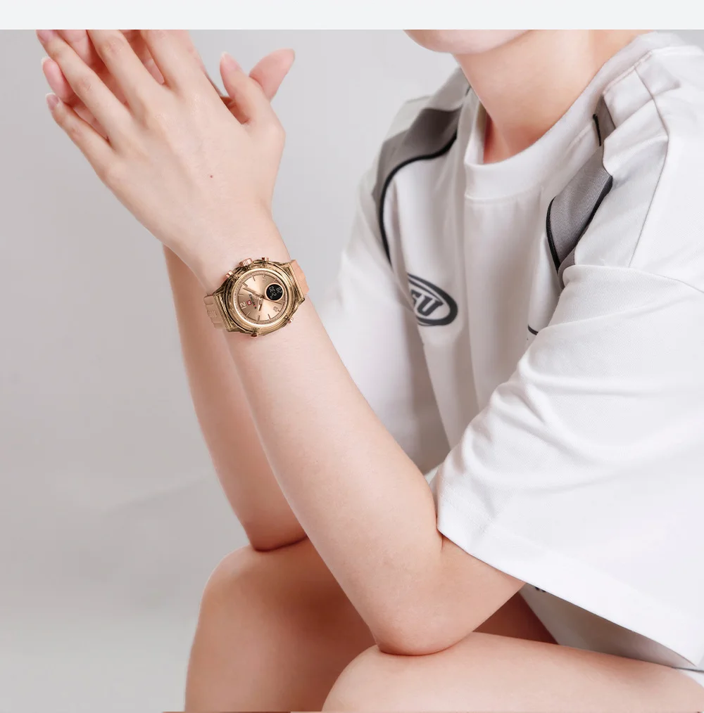 NAVIFORCE 7109 Women Watch Luxury Silicone Original Digital LED Date Week Wristwatch - Image 5