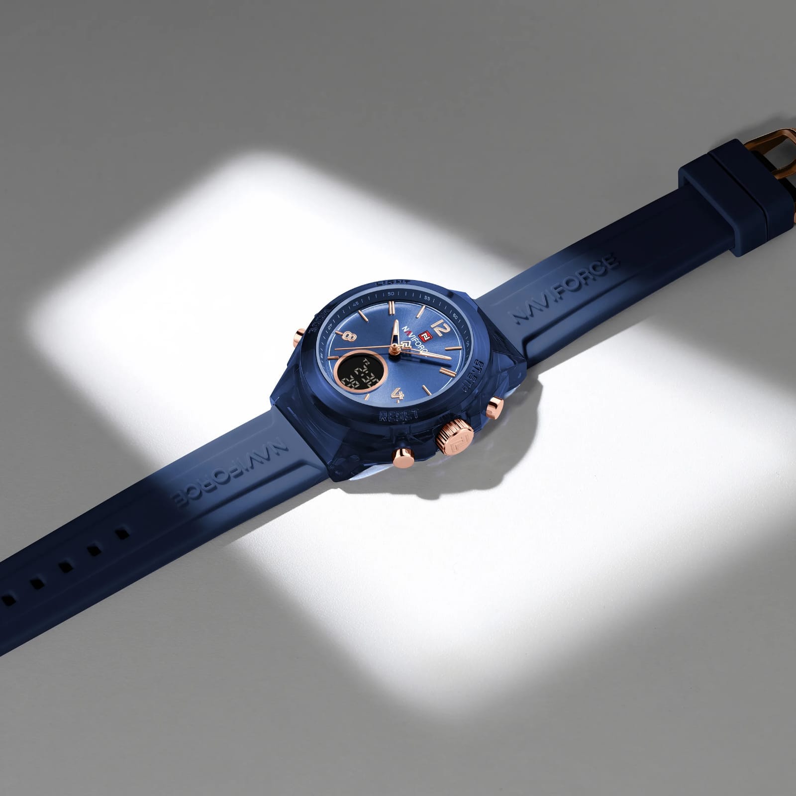 NAVIFORCE 7109 Women Watch Luxury Silicone Original Digital LED Date Week Wristwatch - Image 3