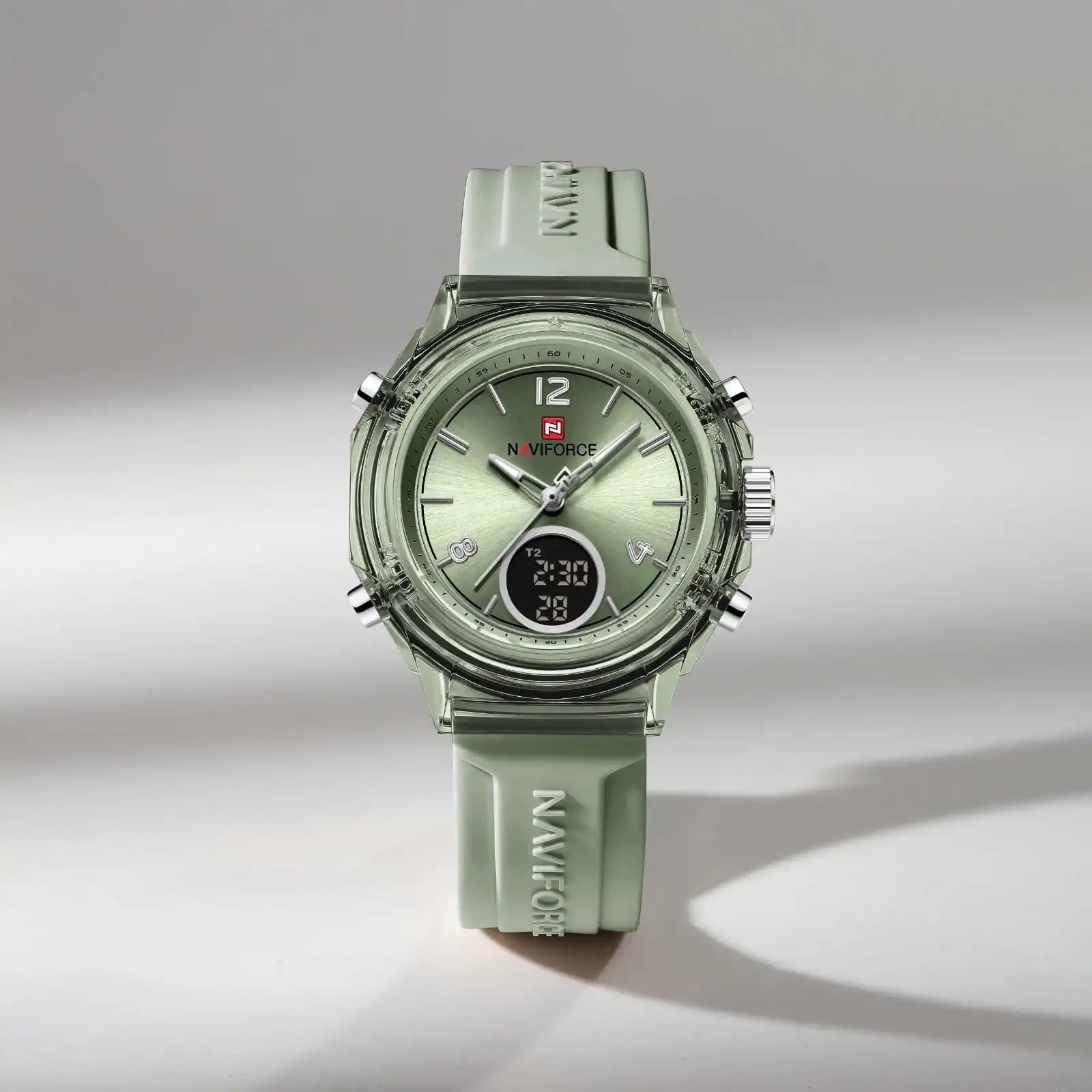 NAVIFORCE 7109 Women Watch Luxury Silicone Original Digital LED Date Week Wristwatch - Image 4