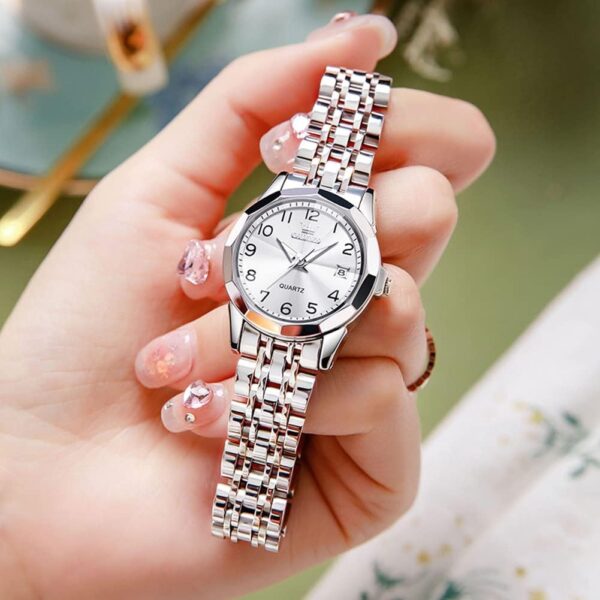 OLEVS 9970 Luxury Quartz Diamond Cut Watch For Women - Image 2