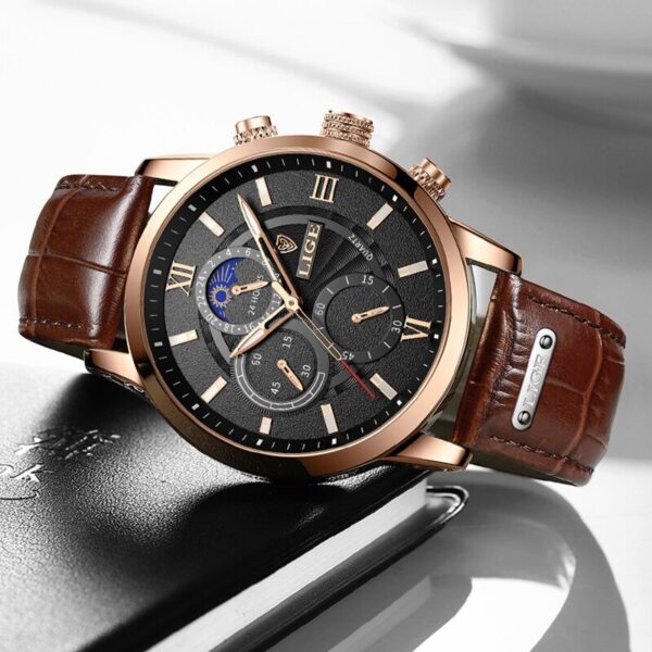 New LIGE 8932 Brand Men's Quartz Watch Small Three Dial Pointer Luminous 30M Waterproof Japanese Movement Fashion Men's Watches - Image 3