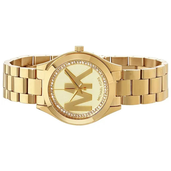 MICHAEL KORS 3477 WOMEN'S MINI SLIM RUNWAY GOLD WATCH - Image 2