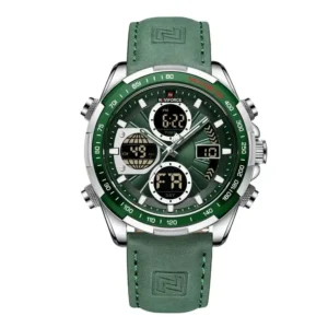 Naviforce 9197 Top Brand Luxury Pu Leather Casual Military Sport Man Wristwach Dual Time Watch