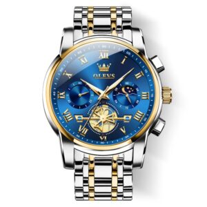 OLEVS 2859 Quartz Stainless Steel Watch- Proton Blue