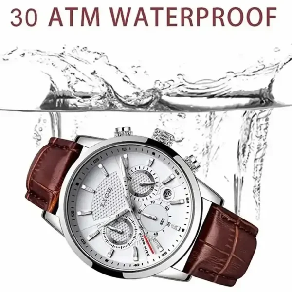 Original LIGE 9866 Brand Men's Business Wristwatch Calendar 12/24 Hour Clock Stainless Steel Waterproof Men Quartz Watch - Image 5