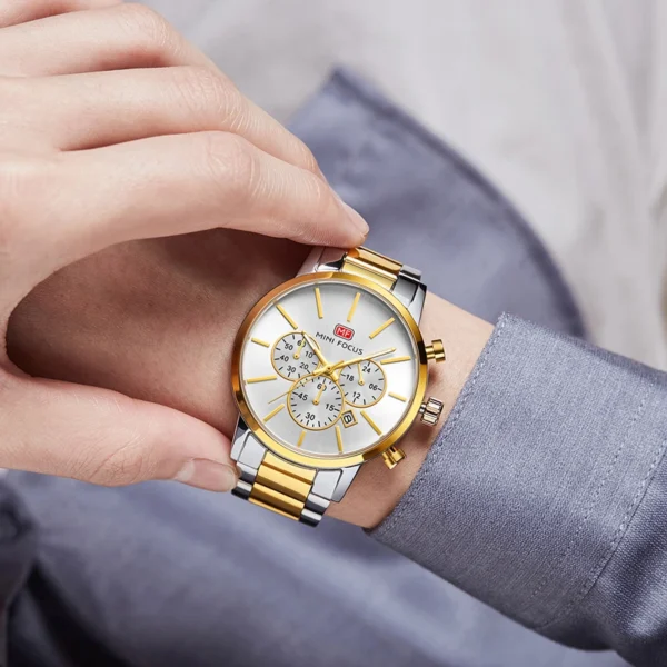 MINI FOCUS Business Chronograph Quartz Sport Watch For Men - Image 4