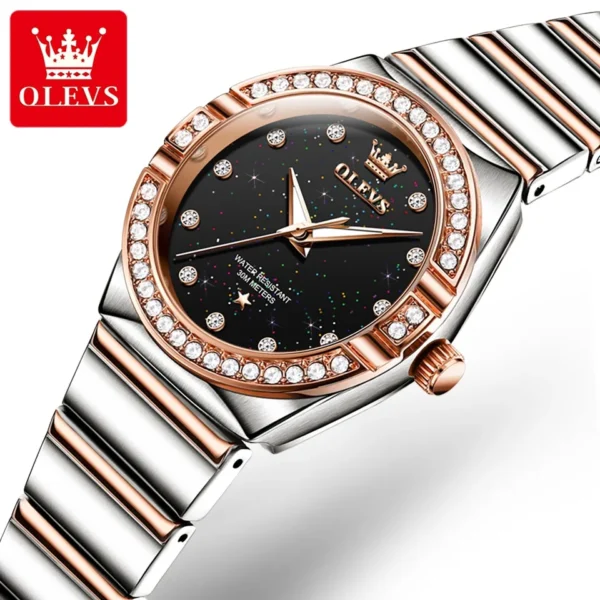 OLEVS 9975 Watch For Women Stainless Steel Strap Quartz Women Wristwatches - Image 4