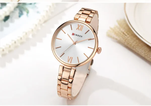 CURREN 9017 Quartz Stainless Steel Analog Watch For Women - Image 2
