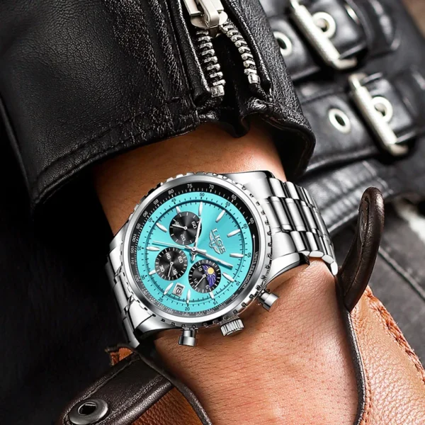 LIGE 8989 Chronograph Water Resistance Men's Wrist Watches - Image 5