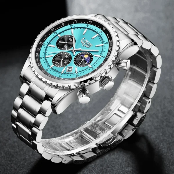 LIGE 8989 Chronograph Water Resistance Men's Wrist Watches - Image 6
