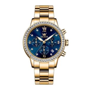 Olevs 9933 Stainless Steel Chronograph Watch For Women