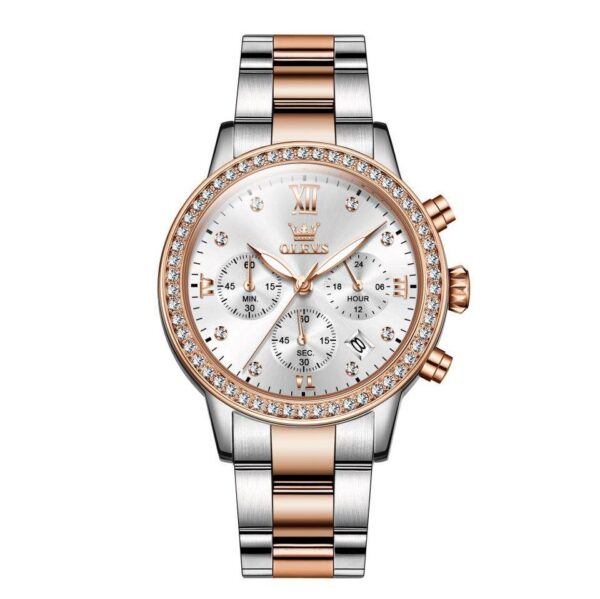 Olevs 9933 Stainless Steel Chronograph Watch For Women