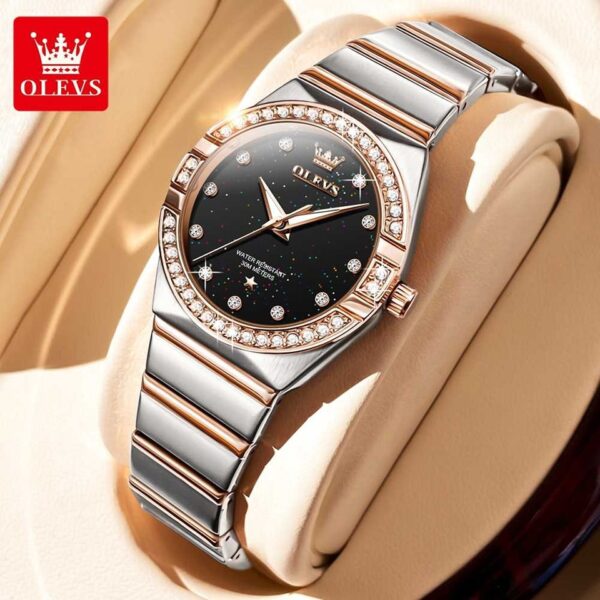 OLEVS 9975 Watch For Women Stainless Steel Strap Quartz Women Wristwatches - Image 2