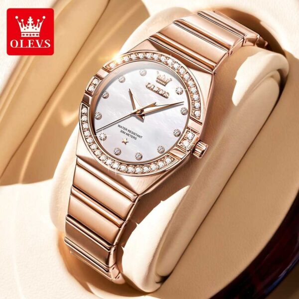 OLEVS 9975 Watch For Women Stainless Steel Strap Quartz Women Wristwatches - Image 2