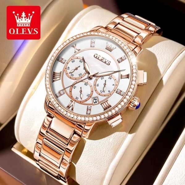 Olevs 9976 Quartz Chronograph Watch for  Women - Image 2