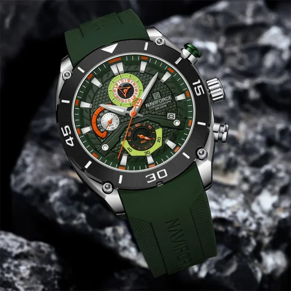 NAVIFORCE 8038 Sport Wristwatch Top Brand Luxury Military Chronograph Business Quartz  Watch - Image 2