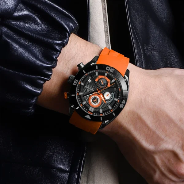 NAVIFORCE 8038 Sport Wristwatch Top Brand Luxury Military Chronograph Business Quartz  Watch - Image 3
