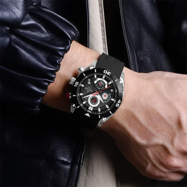 NAVIFORCE 8038 Sport Wristwatch Top Brand Luxury Military Chronograph Business Quartz  Watch - Image 3