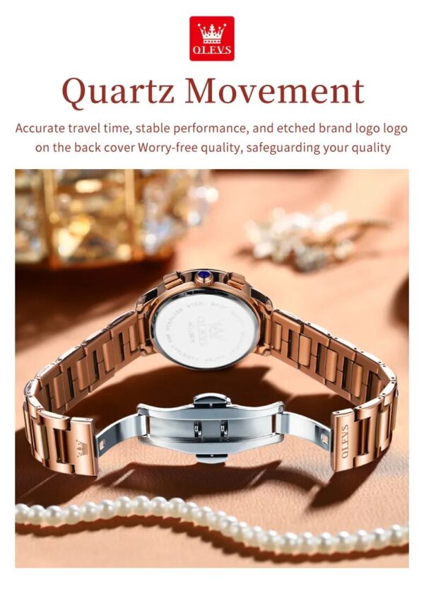 Olevs 9976 Quartz Chronograph Watch for  Women - Image 3