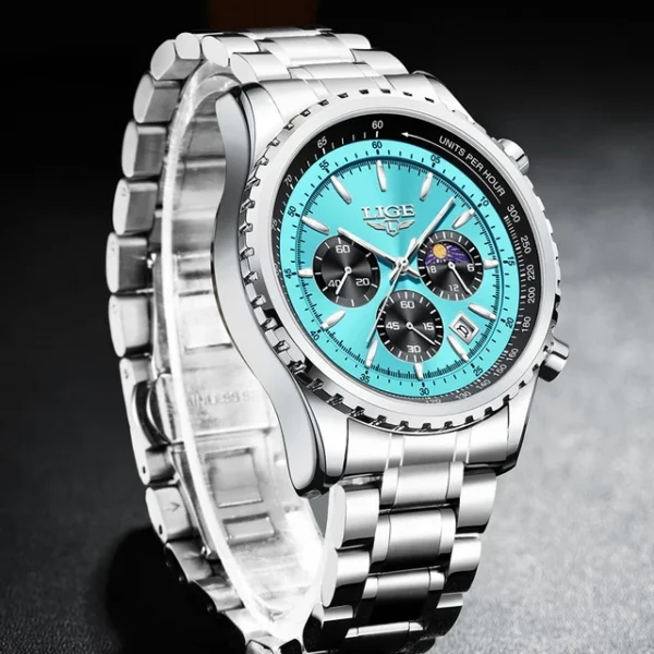 LIGE 8989 Chronograph Water Resistance Men's Wrist Watches - Image 7