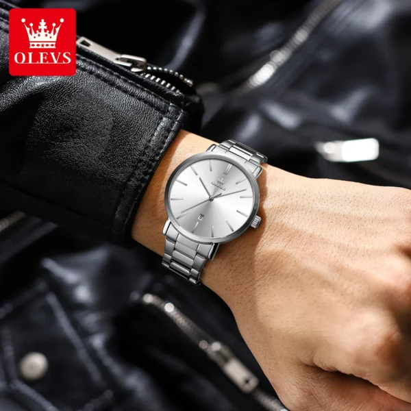 OLEVS 2896 Quartz Stainless Steel Watch For Men - Image 4