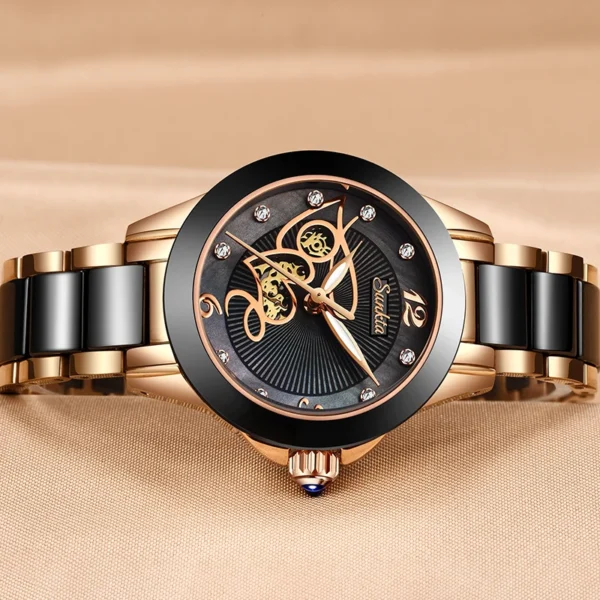 SUNKTA 6607 Ceramic Watch for Women - Image 4
