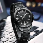 CRRJU 5003 new luxury fashion stainless steel watch-Black - Image 4
