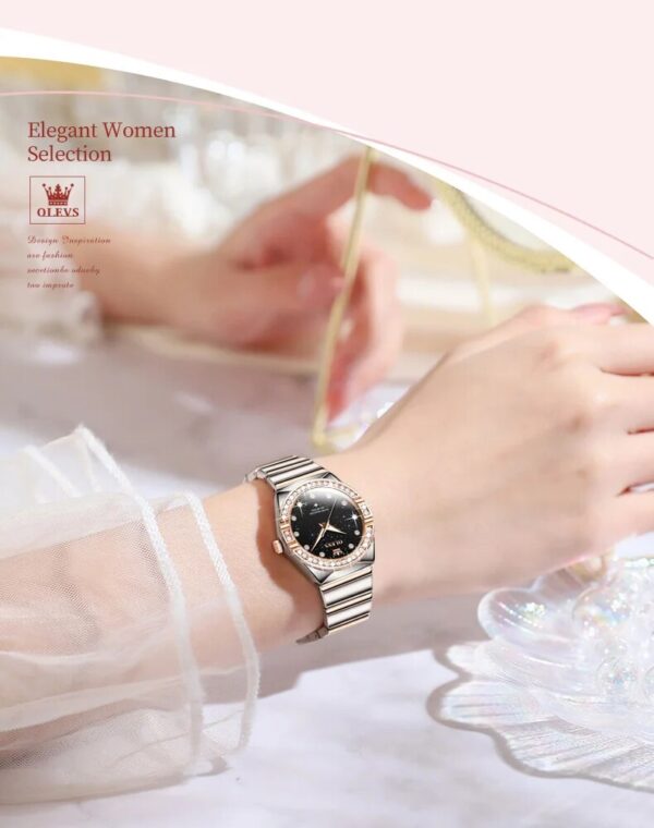 OLEVS 9975 Watch For Women Stainless Steel Strap Quartz Women Wristwatches - Image 5