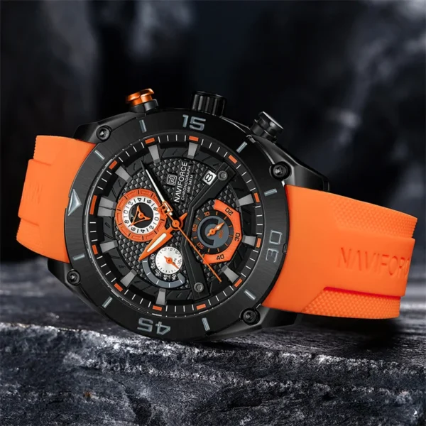 NAVIFORCE 8038 Sport Wristwatch Top Brand Luxury Military Chronograph Business Quartz  Watch - Image 2