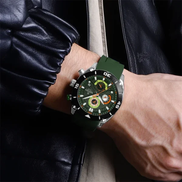 NAVIFORCE 8038 Sport Wristwatch Top Brand Luxury Military Chronograph Business Quartz  Watch - Image 3