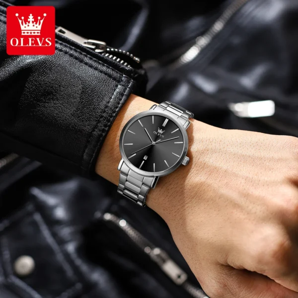 OLEVS 2896 Quartz Stainless Steel Watch For Men - Image 4