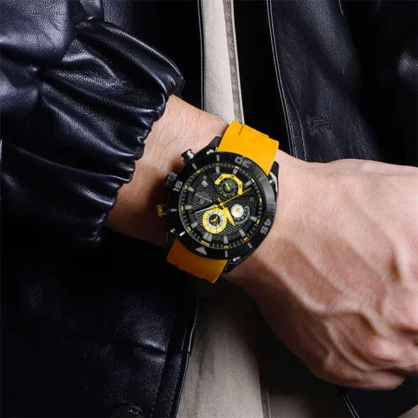 NAVIFORCE 8038 Sport Wristwatch Top Brand Luxury Military Chronograph Business Quartz  Watch - Image 3