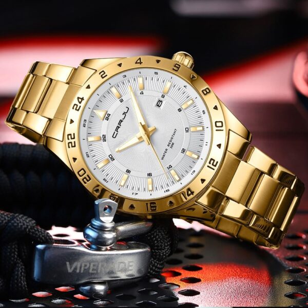 CRRJU 5007 new luxury fashion stainless steel watch-Golden - Image 4