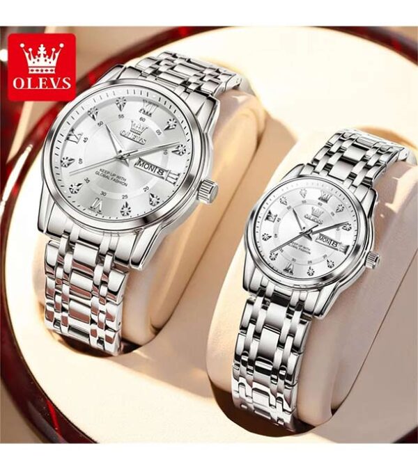 OLEVS 5513 Couple New Model Premium Quartz Watch - Image 2