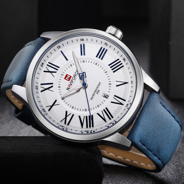 Naviforce 9126 Leather Men's Casual Business Watch - Image 2