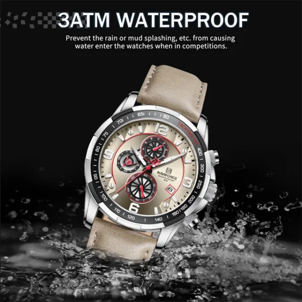Naviforce 8020 Leather Men's Casual Business Watch - Image 5
