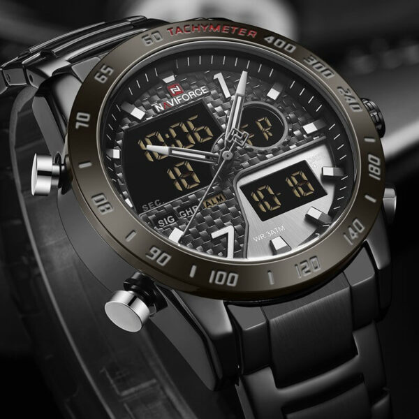 Naviforce NF9171 Men’s Dual Movement Stainless Steel Watch - Image 3
