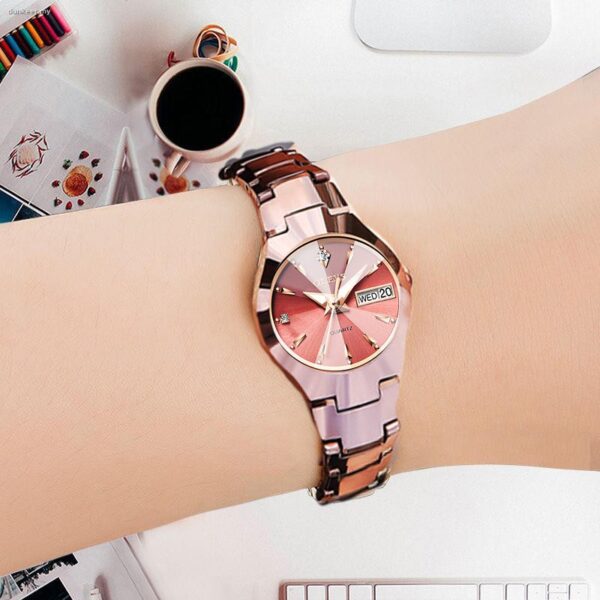 Olevs 8697 Quartz Tungsten Steel Watch For Women’s - Image 4