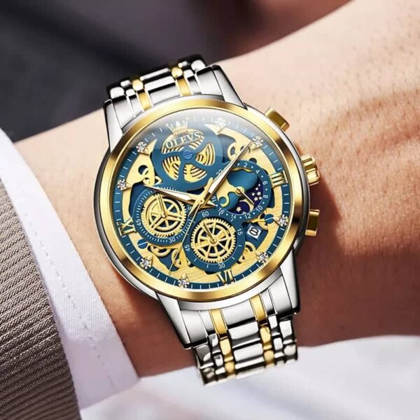 OLEVS 9947 Stainless Steel Chronograph Watch for Men - Image 4