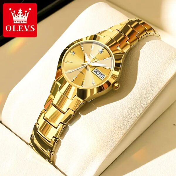 Olevs 8697 Quartz Tungsten Steel Watch For Women’s - Image 2