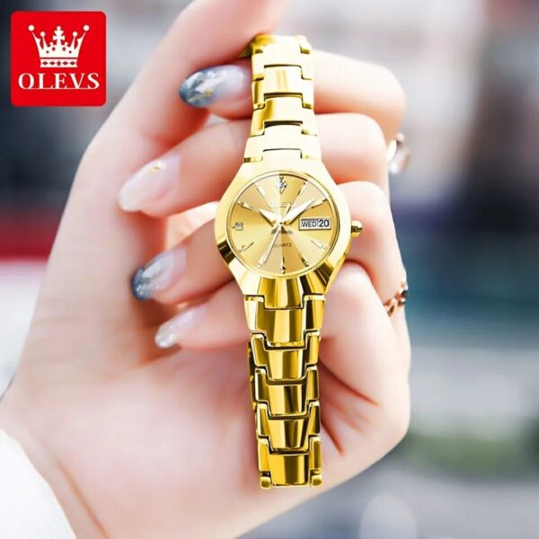Olevs 8697 Quartz Tungsten Steel Watch For Women’s - Image 3