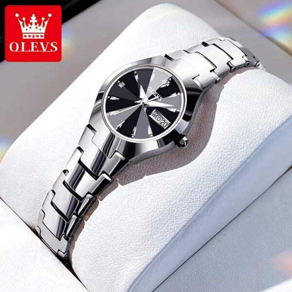 Olevs 8697 Quartz Tungsten Steel Watch For Women’s - Image 2