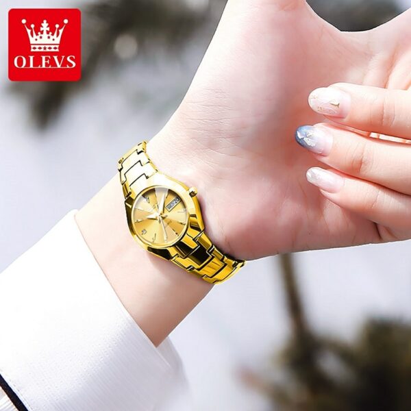 Olevs 8697 Quartz Tungsten Steel Watch For Women’s - Image 4
