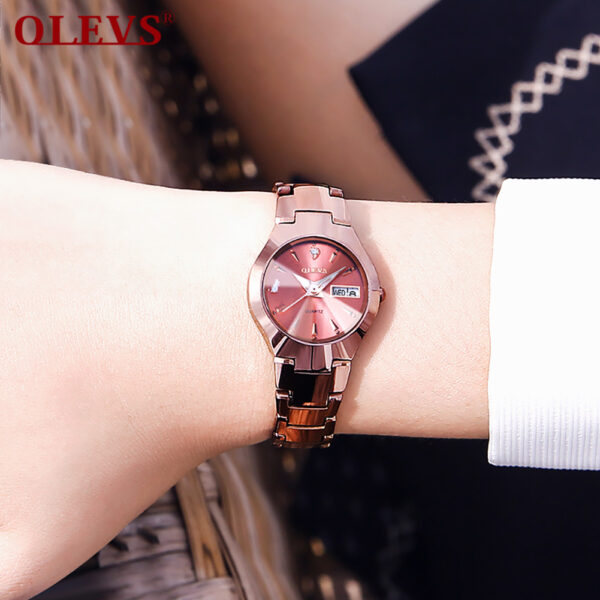 Olevs 8697 Quartz Tungsten Steel Watch For Women’s - Image 6