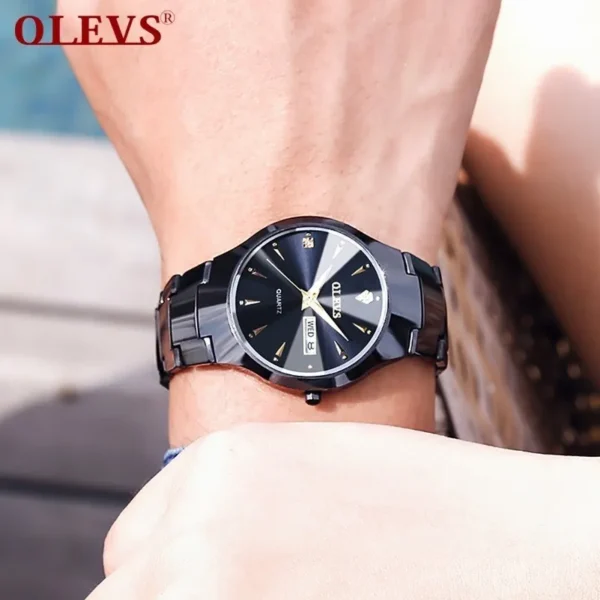 OLEVS 8697 Couple Watch Quartz Waterproof Luminous Wristwatch - Image 4