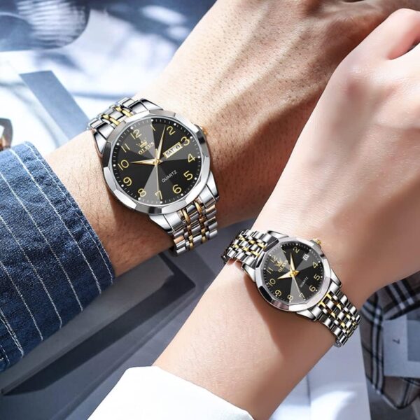 OLEVS Valentines Couple Pair Quartz Watches - Image 3