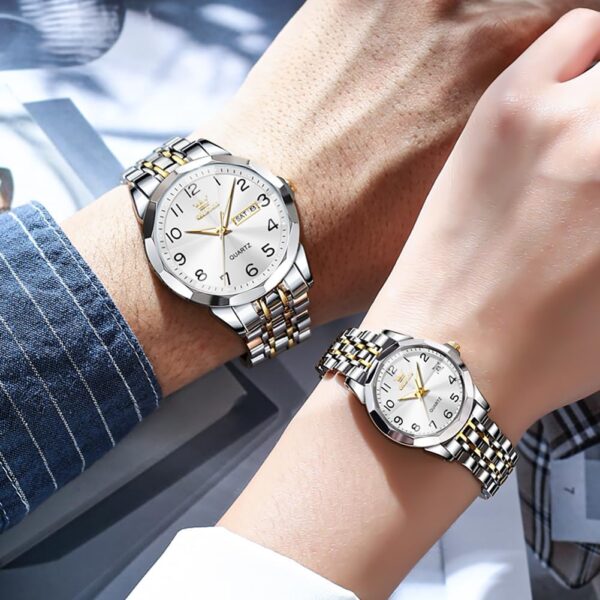 OLEVS Valentines Couple Pair Quartz Watches - Image 3