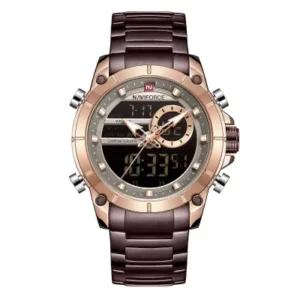 Naviforce NF9163 | Men’s Dual Movement Stainless Steel Watch-Merun
