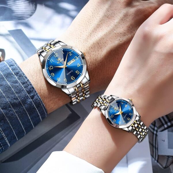 OLEVS Valentines Couple Pair Quartz Watches - Image 2