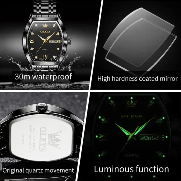 OLEVS 5528 Quartz Stainless Steel Watch For Men - Image 3